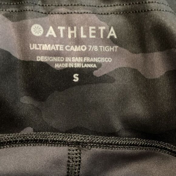ATHLETA Ultimate 7/8 Tight Legging Camo Black Gray Size Small #531773 - Picture 8 of 14